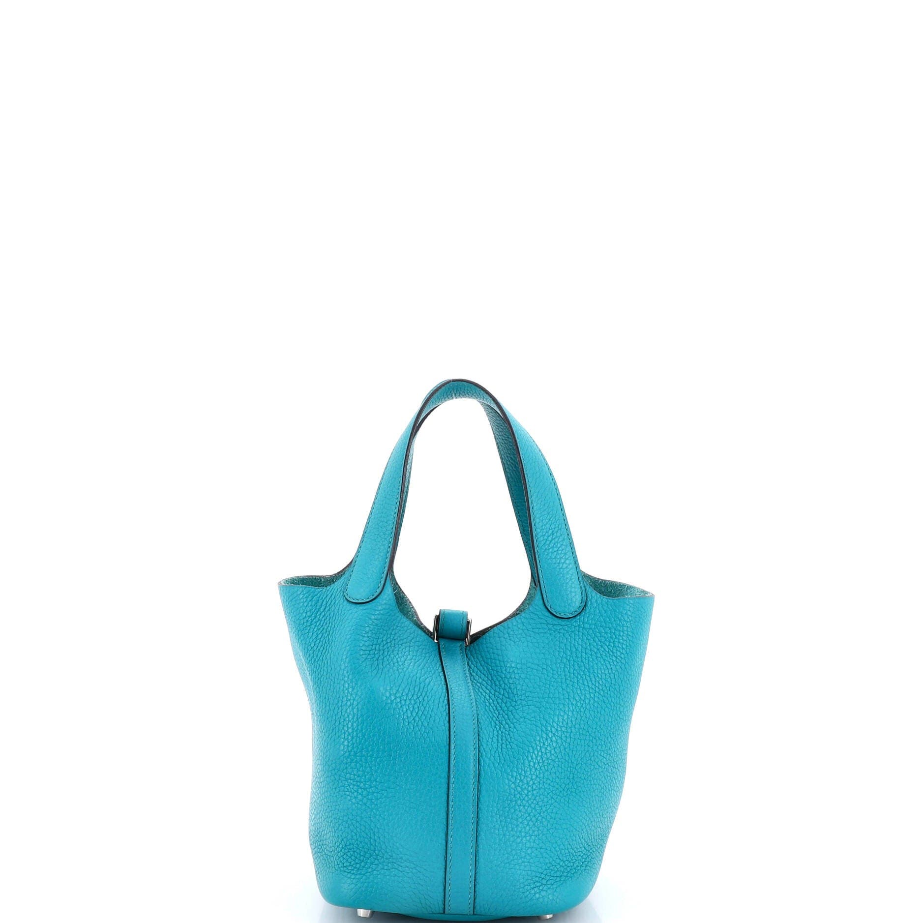 Pre-Owned Hermes Picotin Lock Bag Clemence MM, Alternate, color, Bleu Paon