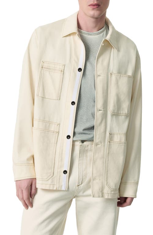 Rag & Bone Graham Regular Fit Chore Denim Jacket In Ecru