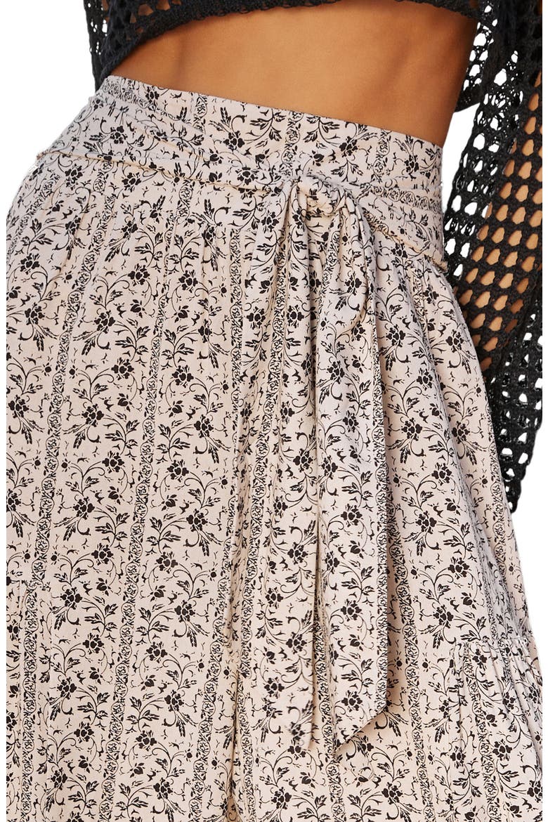 Mystic Wanderer Front Tie Wide Leg Pants, Alternate, color, SAND/ BLACK