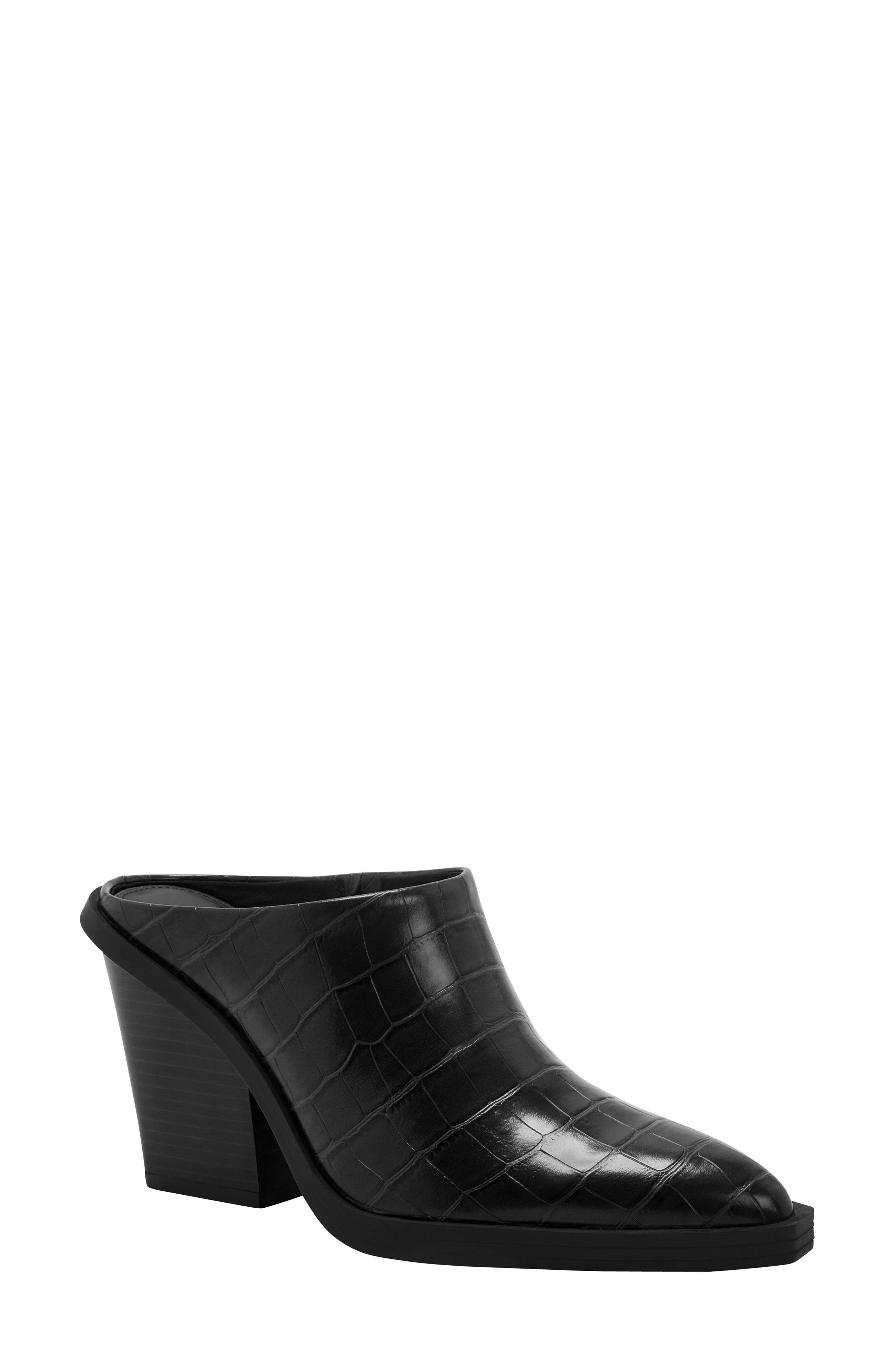 Citygurl Croc Embossed Mule, Main, color, BLACK