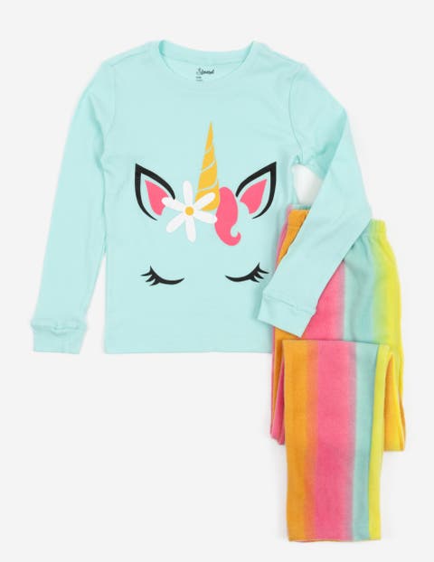 Kids Cotton Top & Fleece Pants Printed Holiday Pajamas (Toddler, Little Kid & Big Kid)