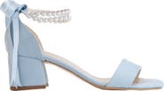 Forever & Always Shoes Illy Low Block Heel Sandals with Pearls