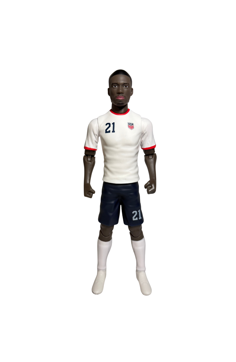 Banbo Toys SOCKERS USMNT Tim Weah 8" Collectible Soccer Action Figure, Alternate, color, White