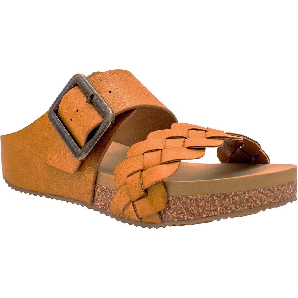 Volatile Morel Two-strap Wedge Sandal In Tan