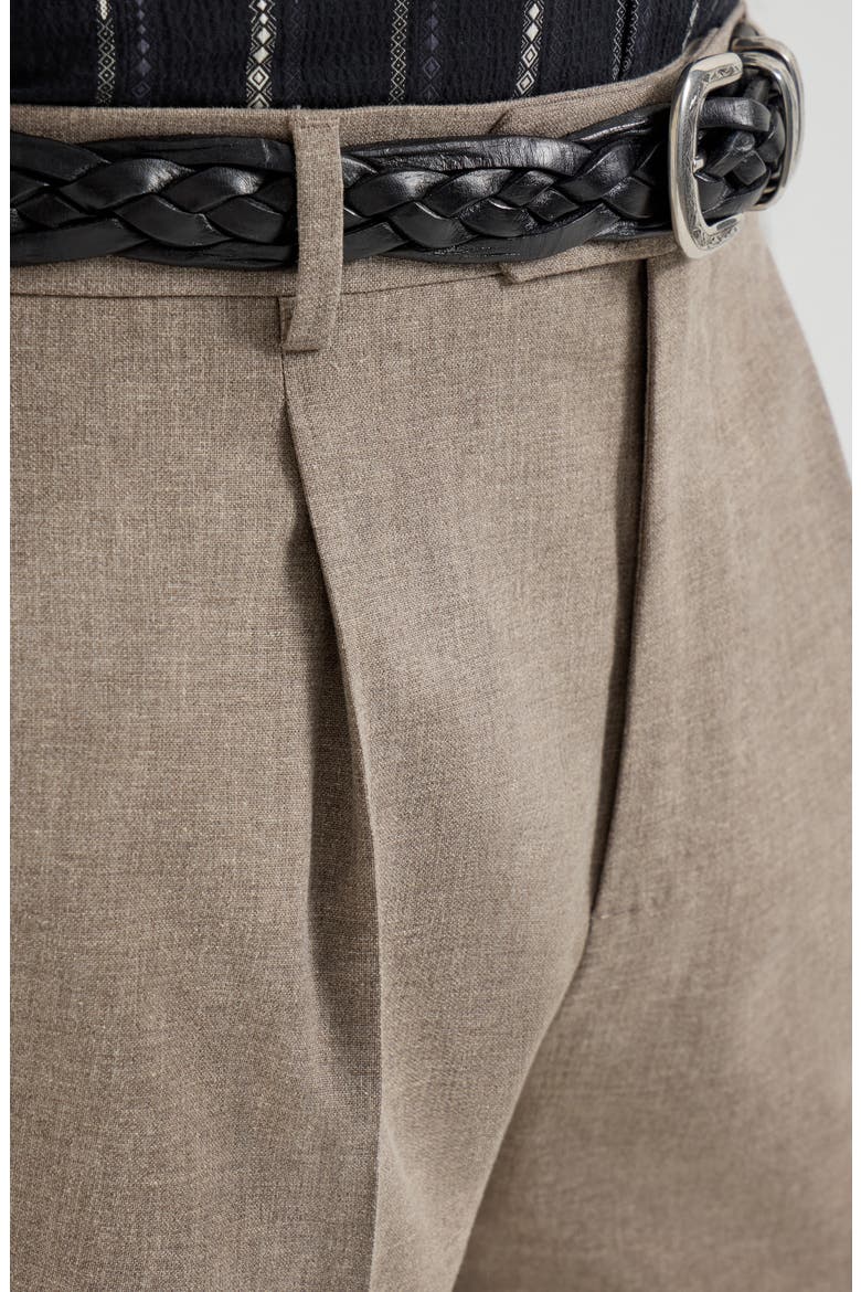 Trousers with pleats, Alternate, color, Light Brown