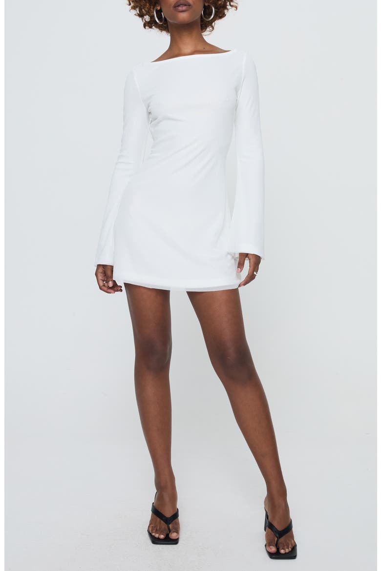 Lukea Long Sleeve Minidress, Main, color, WHITE