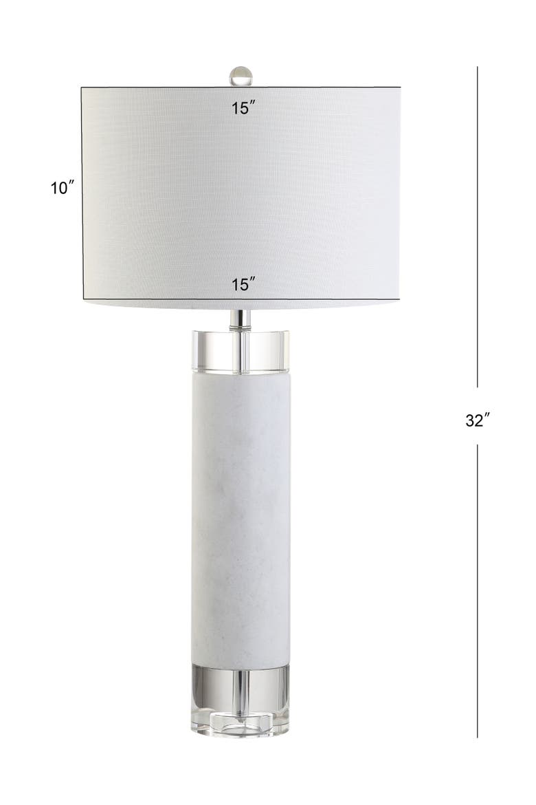 Hunter 32" Marble/Crystal LED Table Lamp, White, Alternate, color, White/Clear