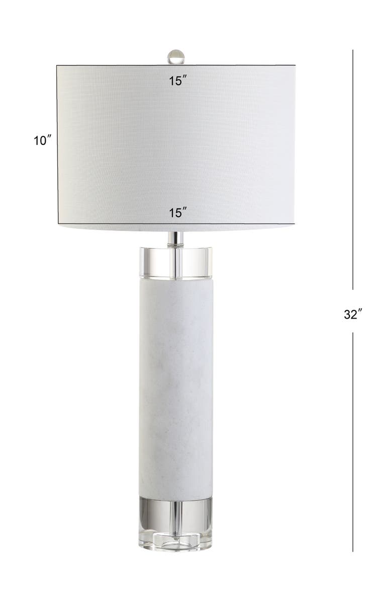 JONATHAN Y Hunter 32" Marble/Crystal LED Table Lamp, White, Alternate, color, 