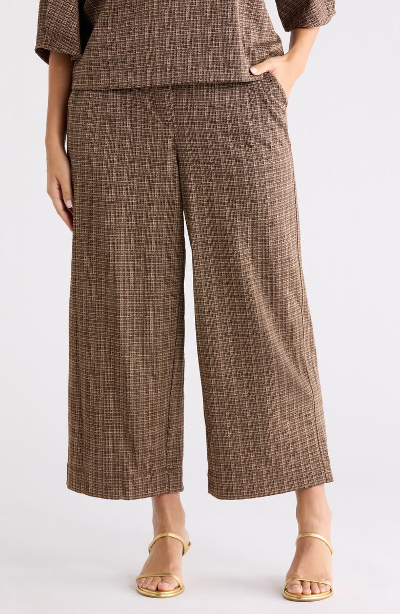Democracy 'Ab'leisure Ankle Wide Leg Pull-On Pants, Main, color, Brown Multi