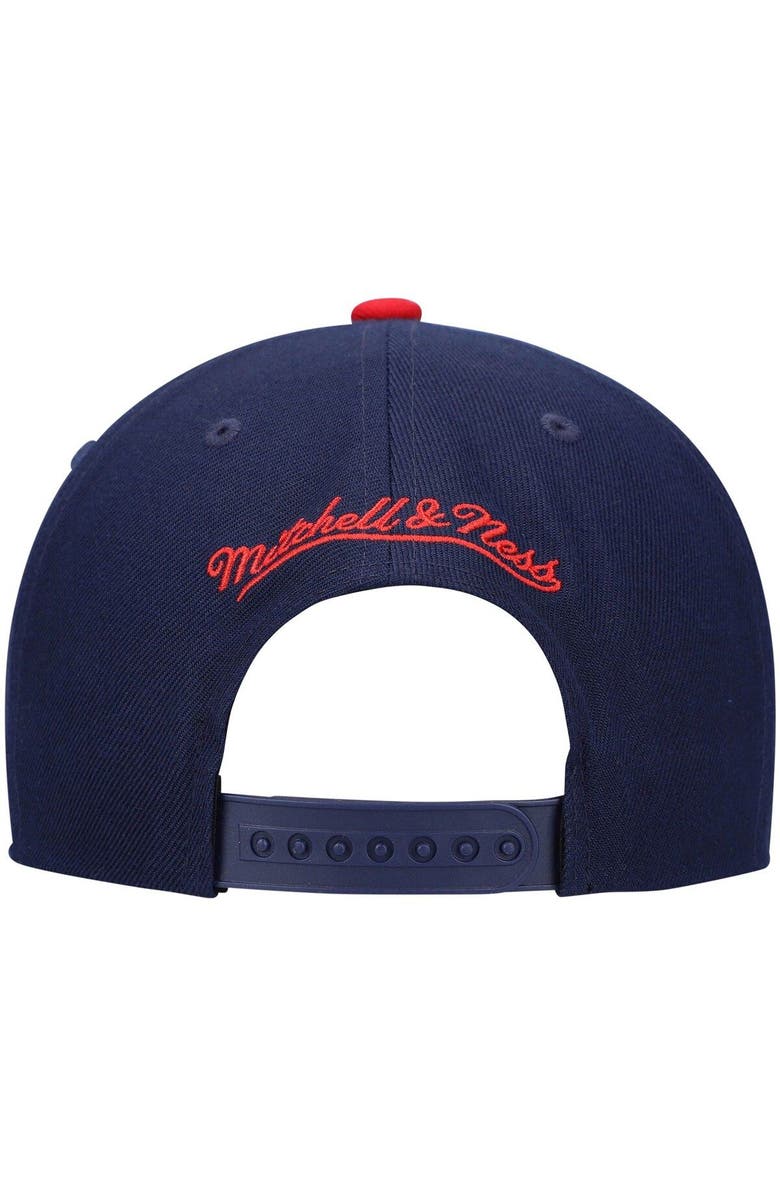 Mitchell & Ness Men's Mitchell & Ness Navy/Red New Jersey Nets Hardwood Classics Team Two-Tone 2.0 Snapback Hat, Alternate, color, Navy