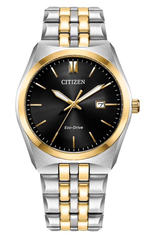 Citizen Corso Mens Two Tone Stainless Steel Bracelet Watch Bm7334-58e In Brown