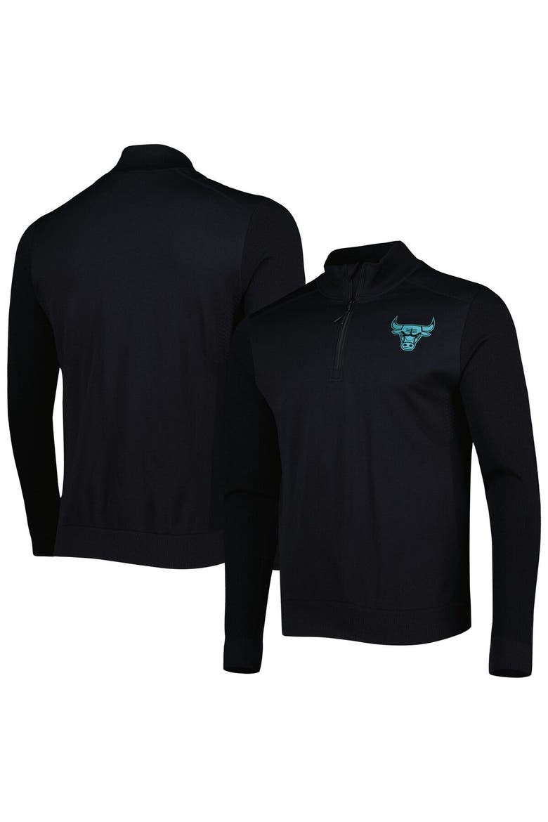 Men's Levelwear Black Chicago Bulls Nano Engineered Knit Fabric Quarter-Zip Jacket, Main, color, Black