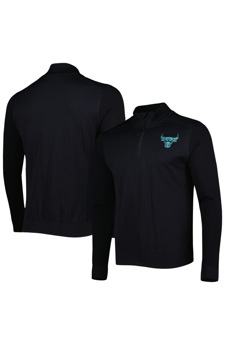 LEVELWEAR Men's Levelwear Black Chicago Bulls Nano Engineered Knit Fabric Quarter-Zip Jacket, Main, color, Black