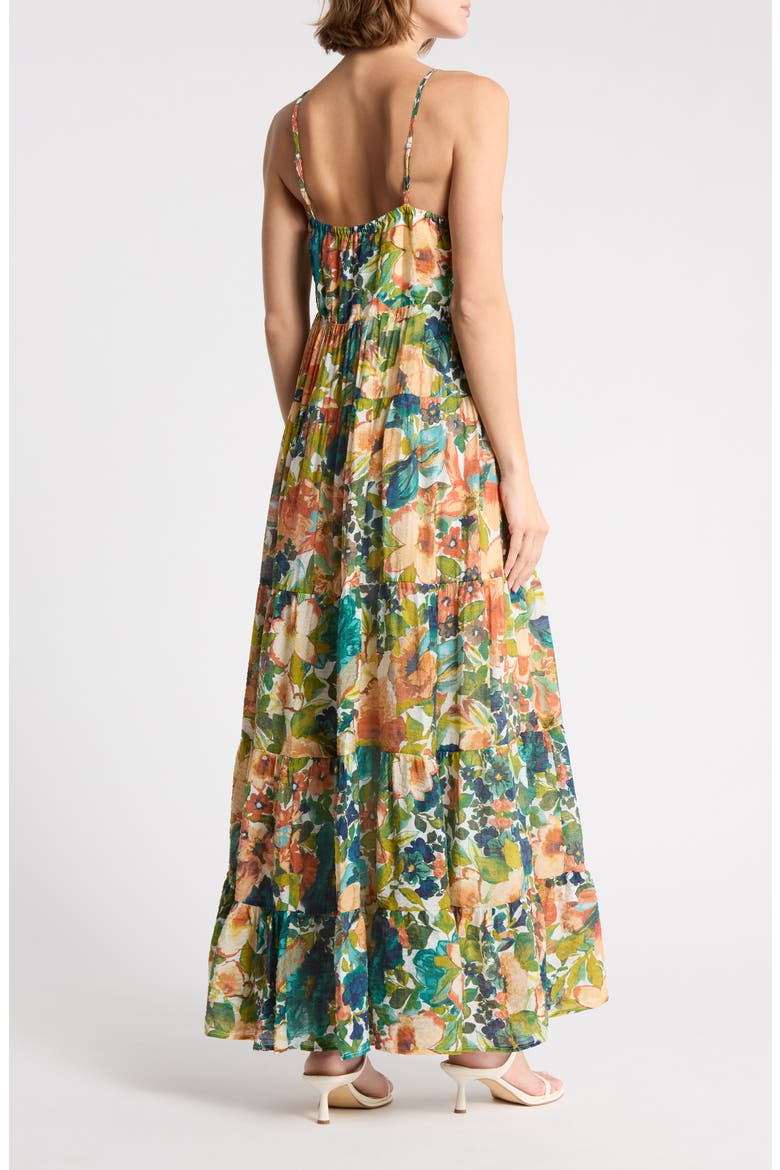 Sleeveless Tiered Maxi Dress, Alternate, color, BLUE MULTI