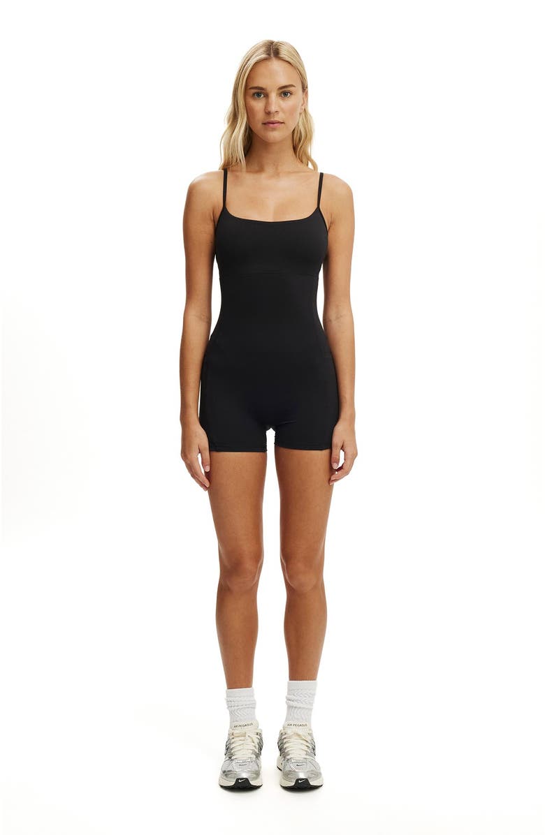 COTTON ON BODY Women's Active Ultra Luxe Twist Back Shortie All In One, Alternate, color, Black