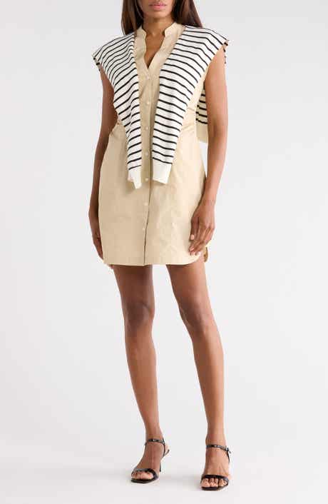 Derek Lam 10 Crosby Lottie Mixed Media Dress