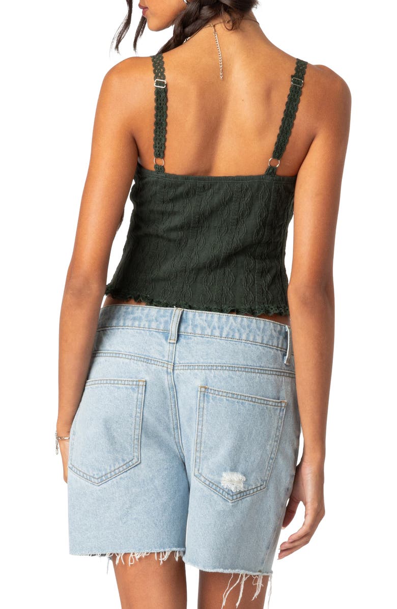 EDIKTED Lacey Knit Tank, Alternate, color, Olive