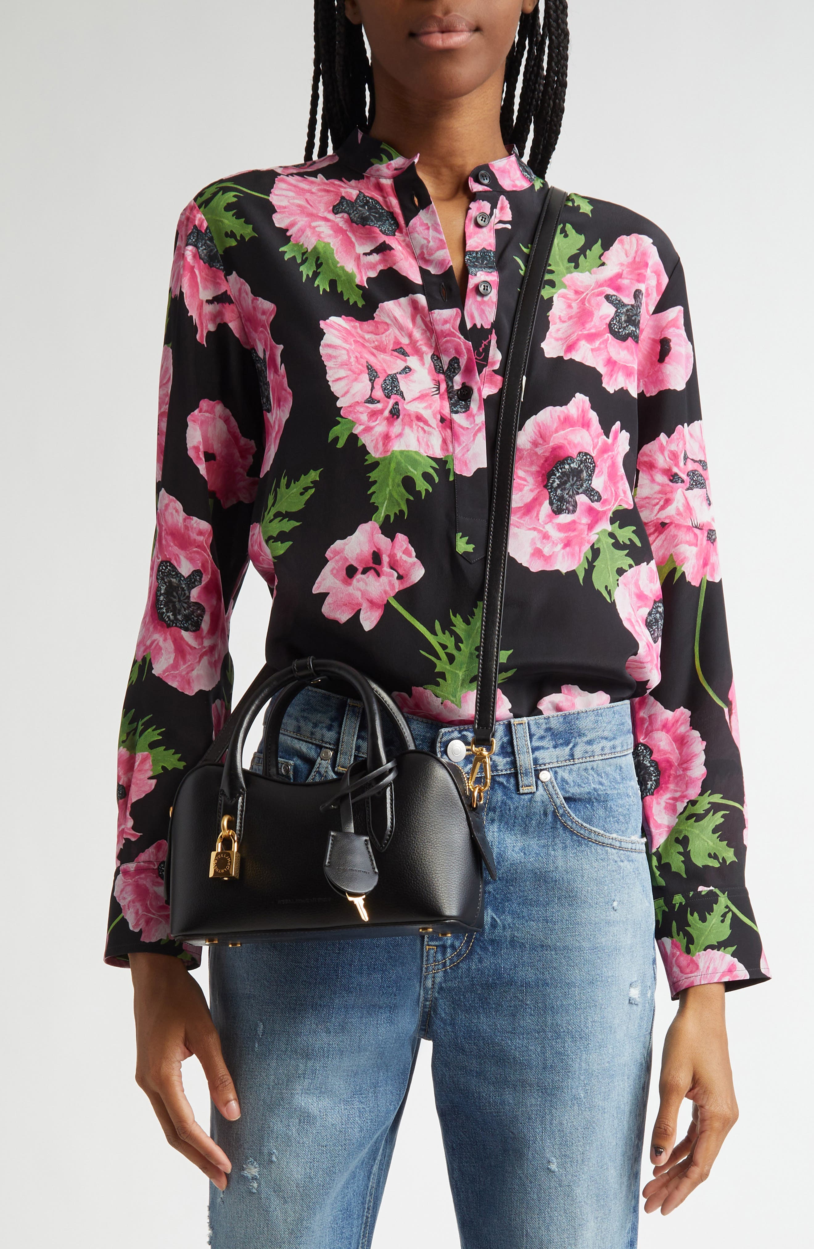 Stella McCartney Ryder Faux Leather Satchel, Alternate, color, 