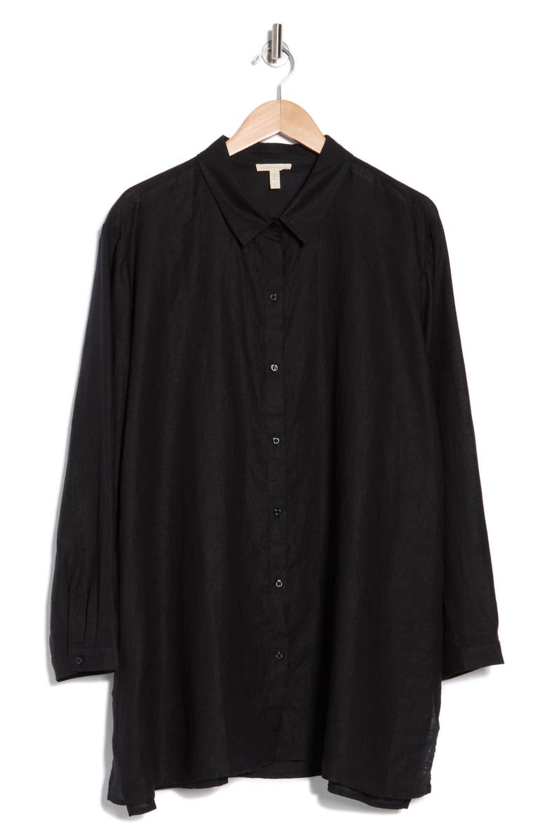 Eileen Fisher Classic Easy Organic Linen Button-Up Shirt, Alternate, color, 