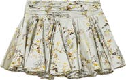 AllSaints Floral Print Pleated Miniskirt