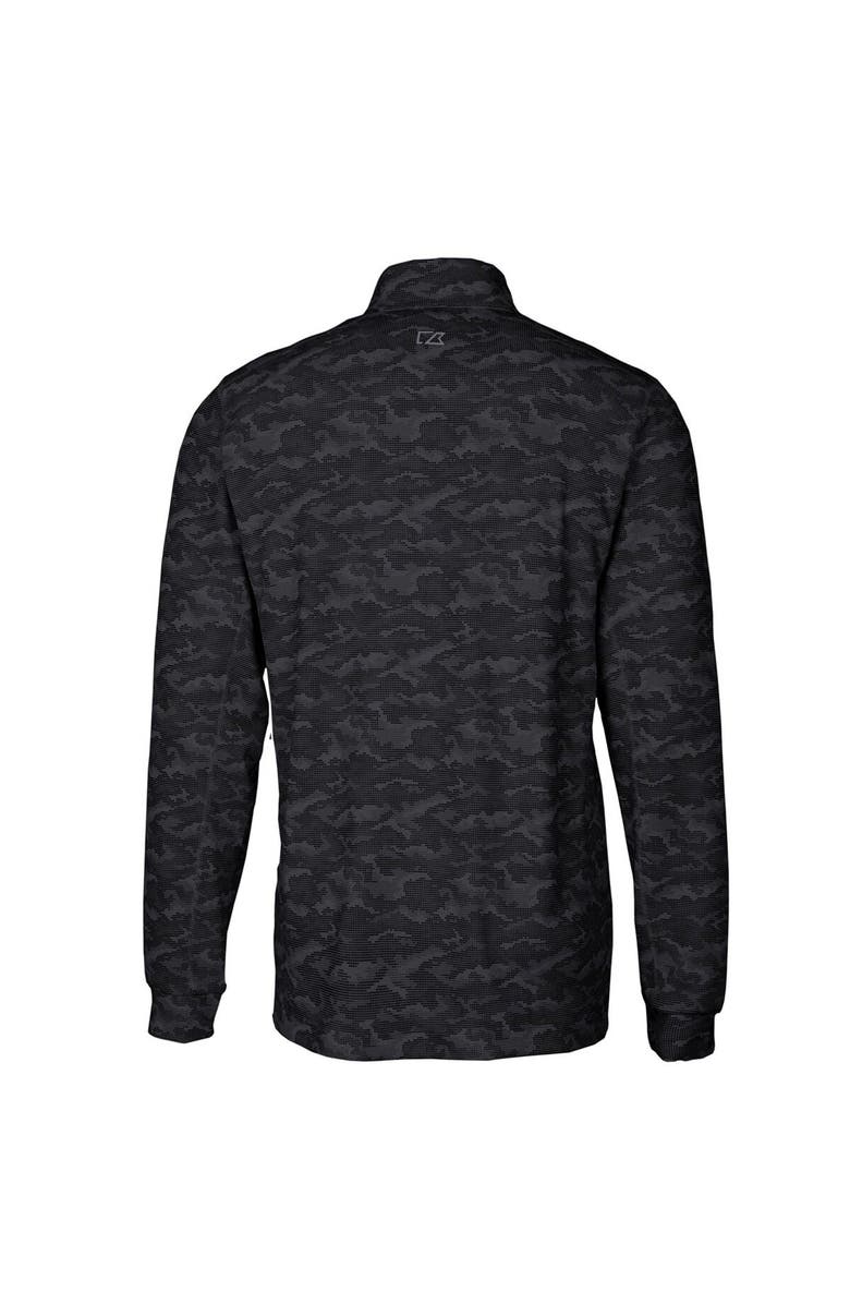 Cutter & Buck Men's Cutter & Buck Black Southern Illinois Salukis Vault Big & Tall Traverse Camo Print Stretch Quarter-Zip Pullover Top, Alternate, color, 