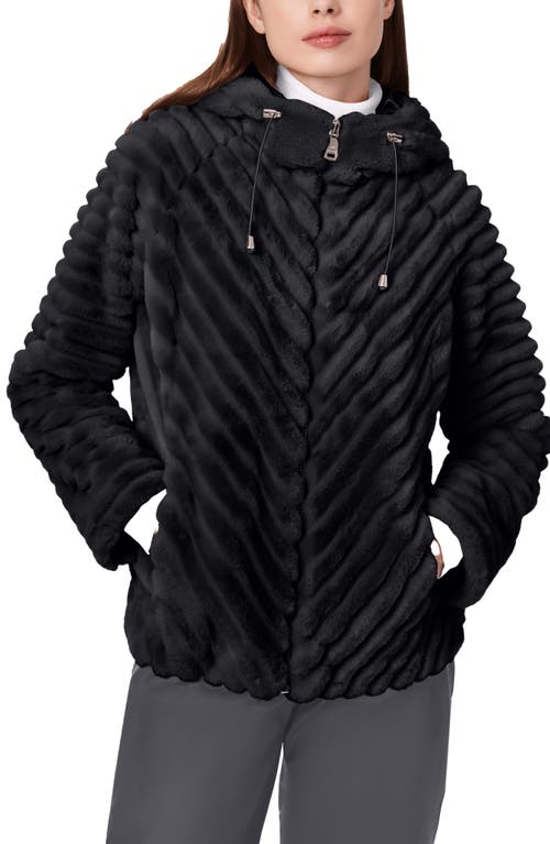 Bernardo Faux Fur Jacket In Black