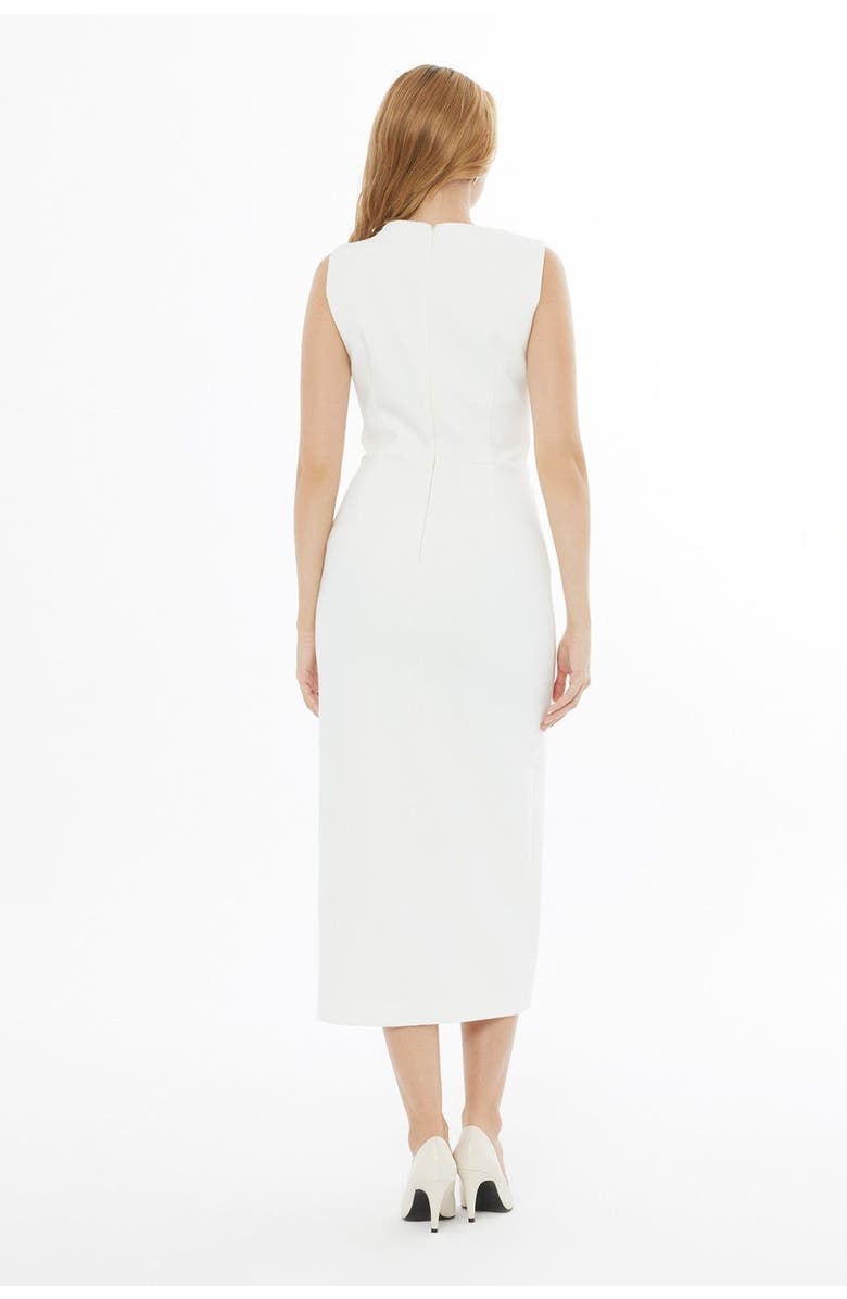 Gizia Draped Shoulder Slit Dresses, Alternate, color, Beige