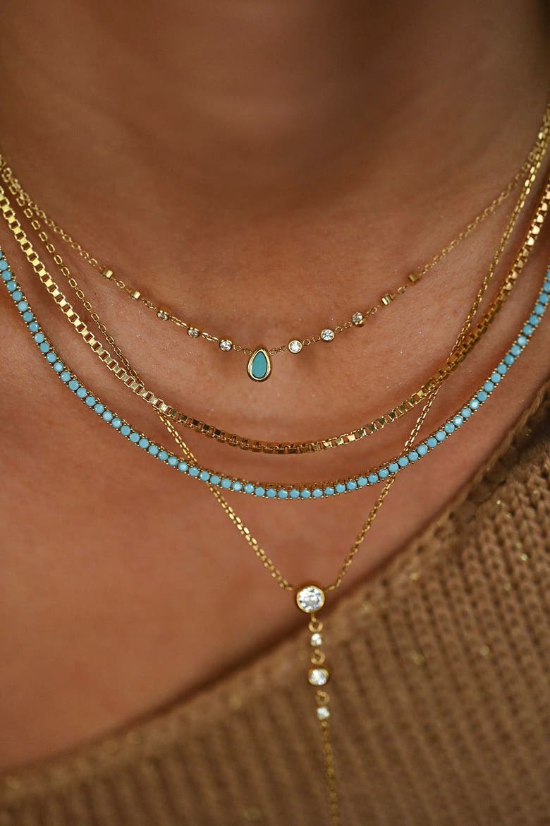 Turquoise Everyday Tennis Necklace, Alternate, color, Ruby