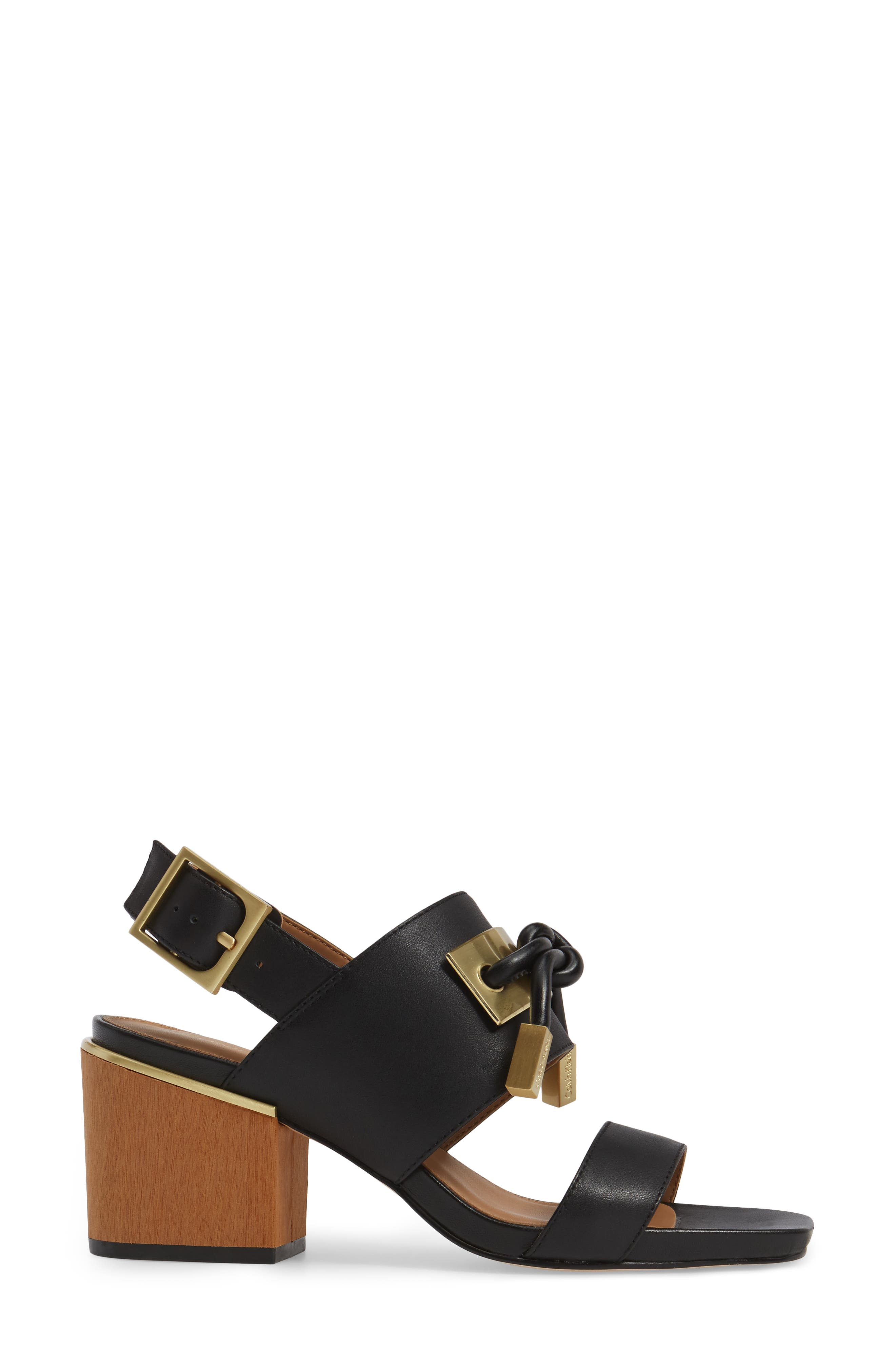 Jilline Square Knot Sandal, Alternate, color, BLACK LEATHER