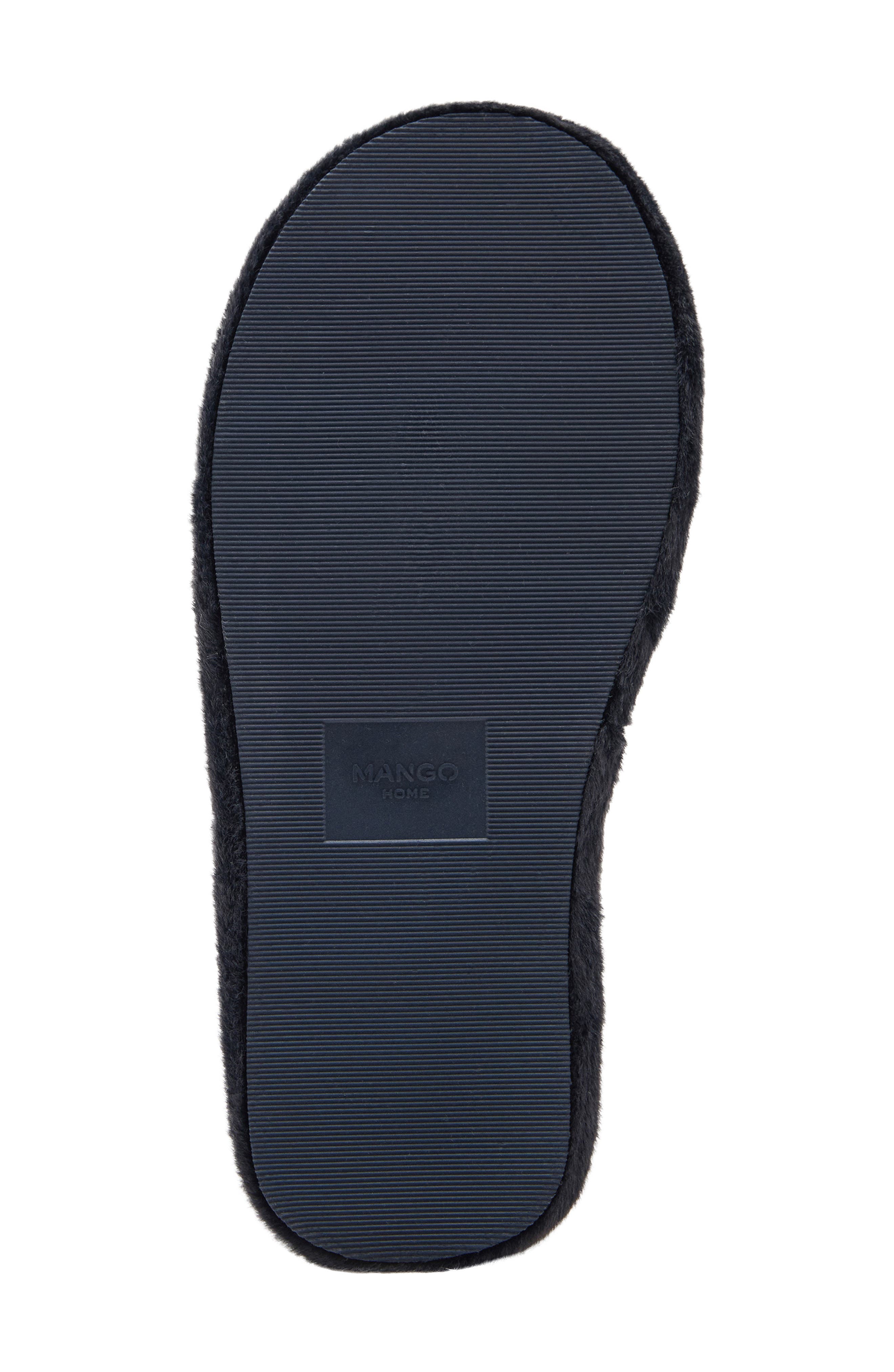 MANGO Faux Fur Slipper, Alternate, color, Night Blue