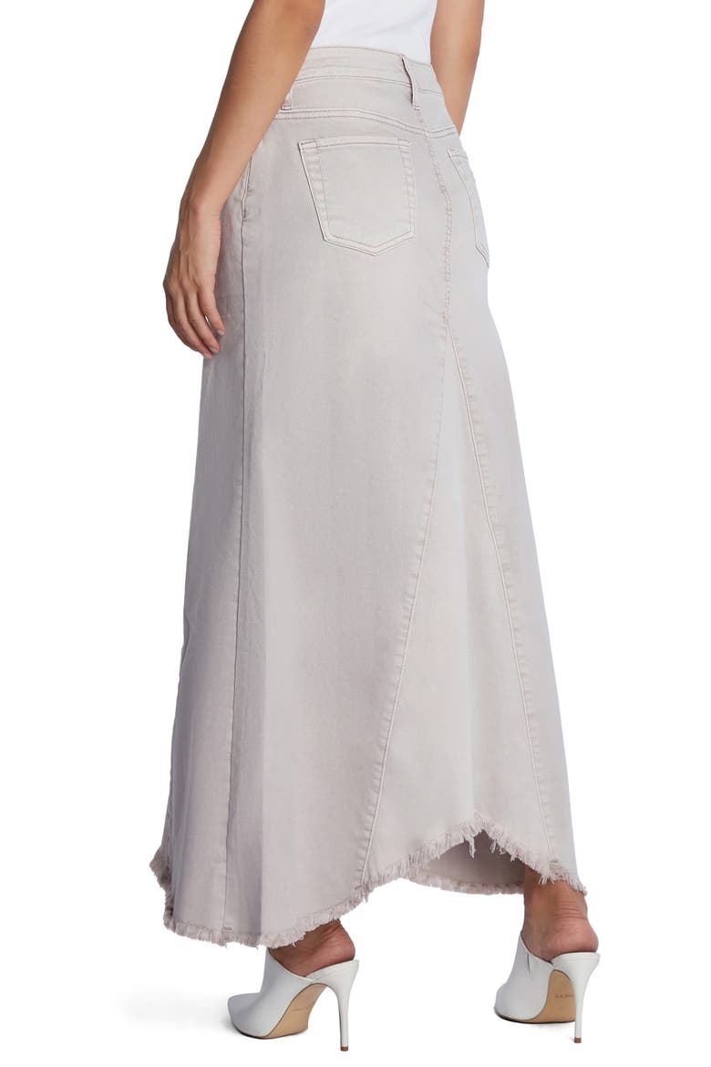 Selma Pieced Asymmetric Denim Maxi Skirt, Alternate, color, ALMOND