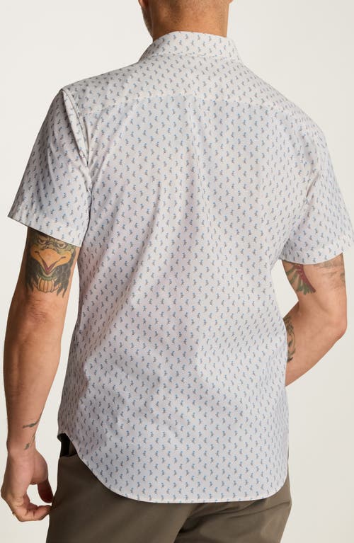Bonobos Tech Slim Fit Floral Short Sleeve Performance Button-up Shirt In White
