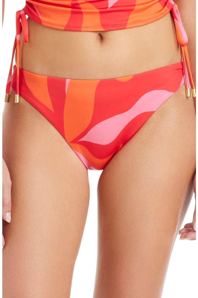 Abstract Print Bikini Bottoms, Main, color, RED ENERGY