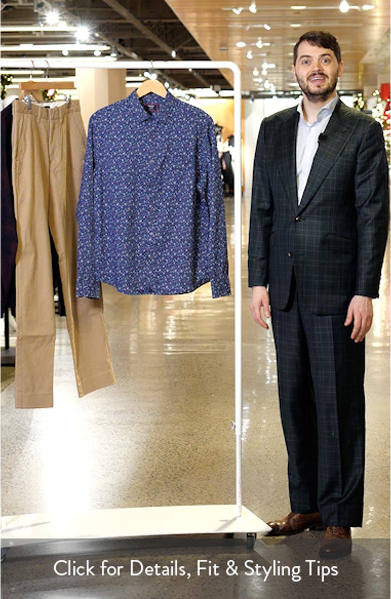 Millerford Floral Performance Button-Up Shirt, sales video thumbnail