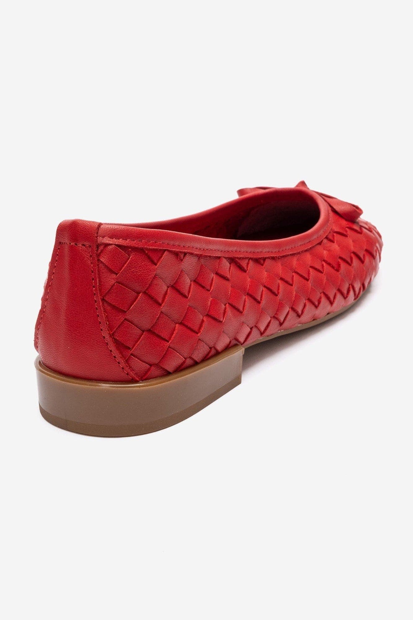 Garen Leather Ballet Flat, Alternate, color, Red