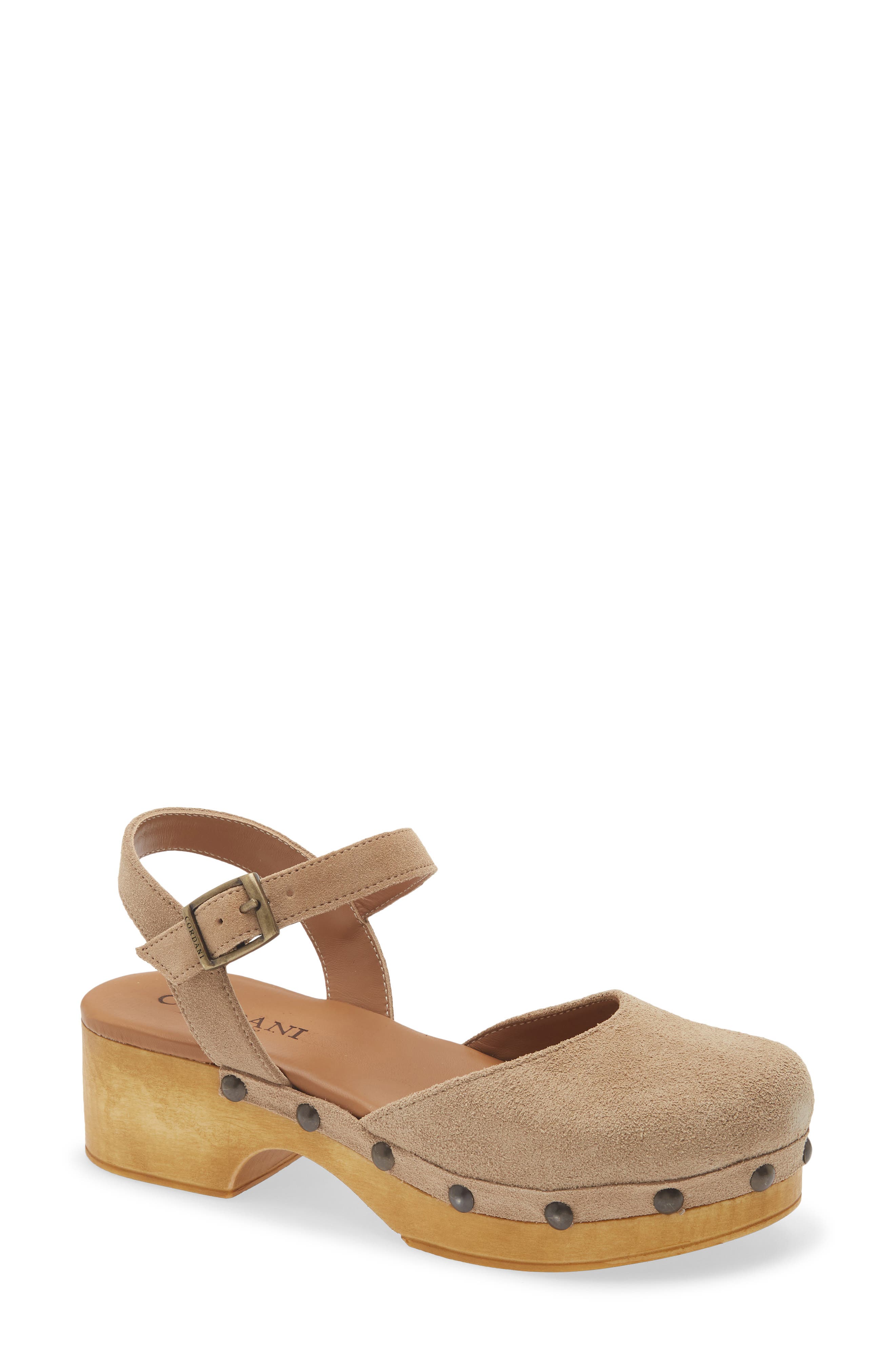 Cordani Winston Ankle Strap Platform Clog, Main, color, Biscotto