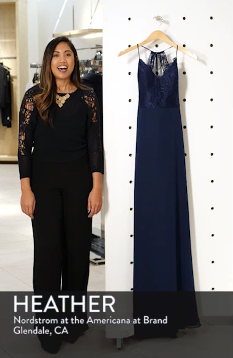 Sleeveless Rose Lace & Chiffon Evening Dress, sales video thumbnail