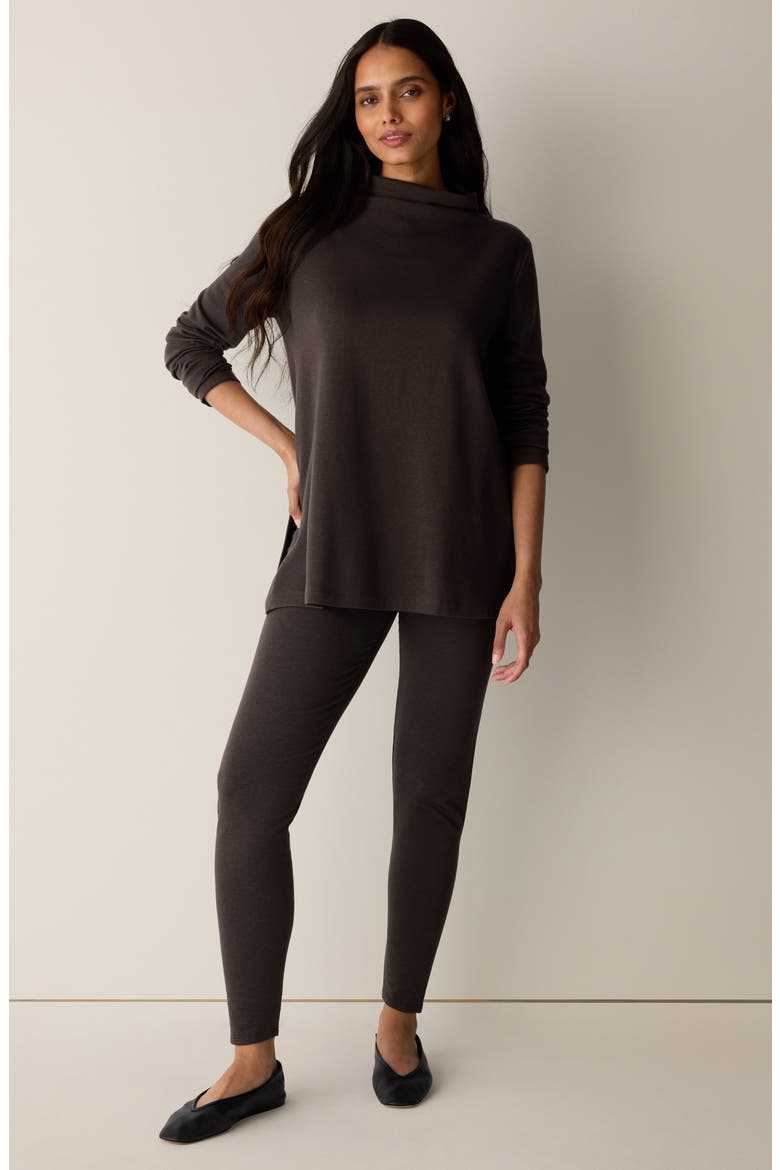 Funnel Neck Tunic Top, Alternate, color, COFFEE