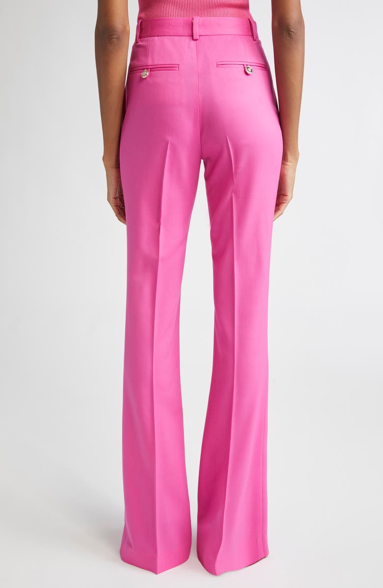 Versace Stretch Wool Gabardine Flare Pants, Alternate, color, Dragon Fruit