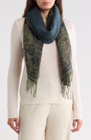 Vince Camuto Paisley Bordered Jacquard Scarf