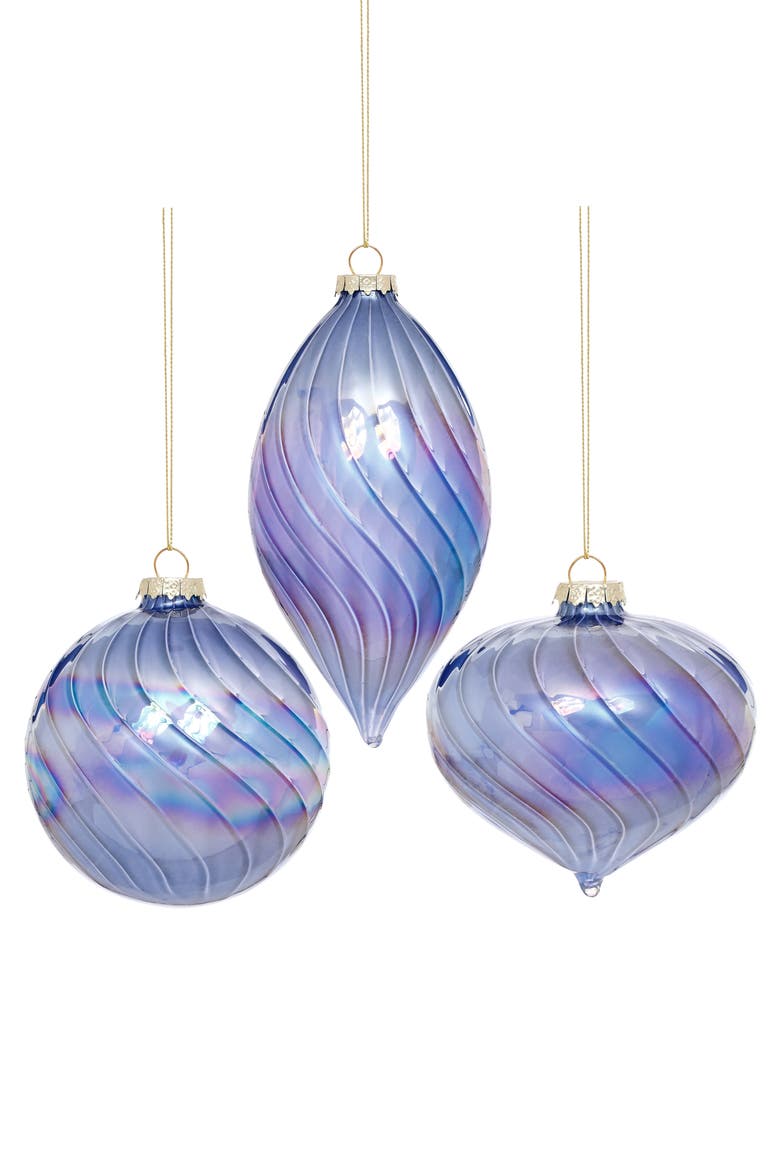 Swirl Glow Ornament, Set of 12, Main, color, Periwinkle Blue