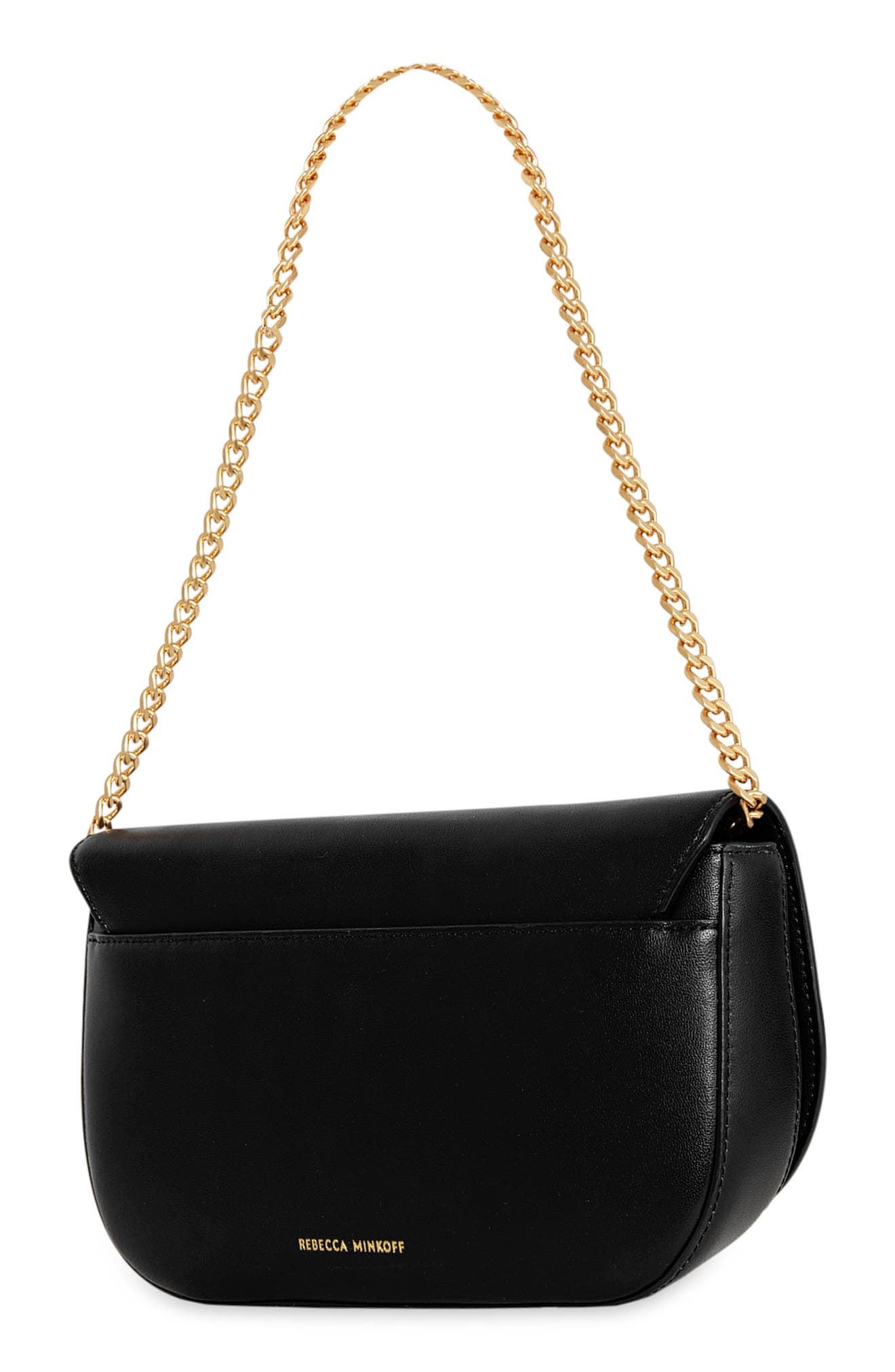 Rebecca Minkoff Snake Ring Leather Crossbody Bag, Alternate, color, Black