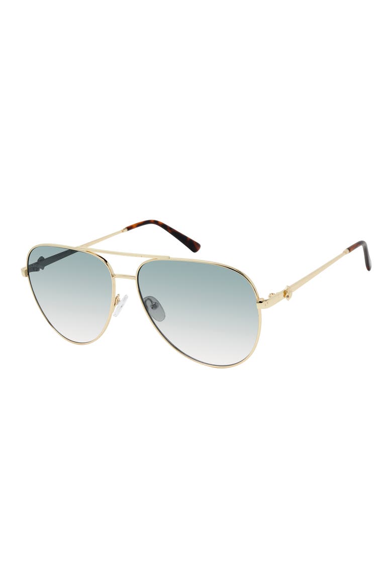 65mm Oversize Pilot Sunglasses, Alternate, color, GOLD/ GREEN PINK GRADIENT
