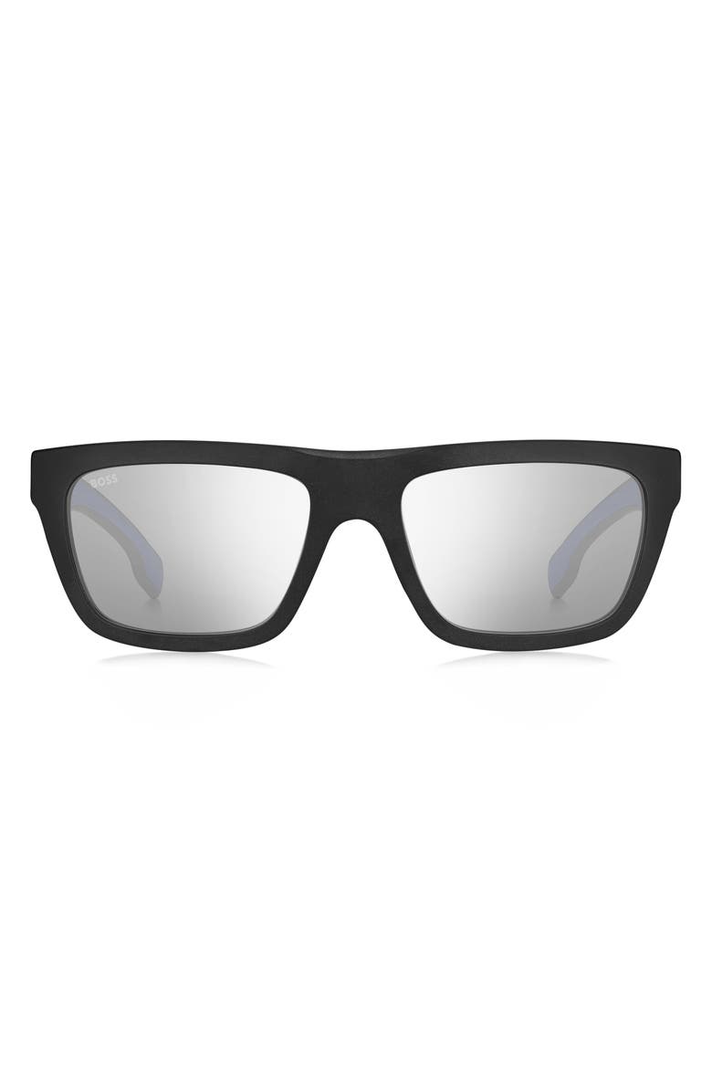 BOSS 57mm Rectangular Sunglasses, Main, color, 