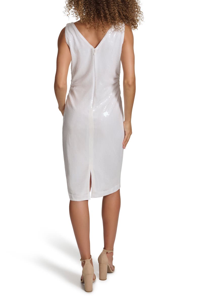 Sequin Mesh Dress, Alternate, color, WHITE