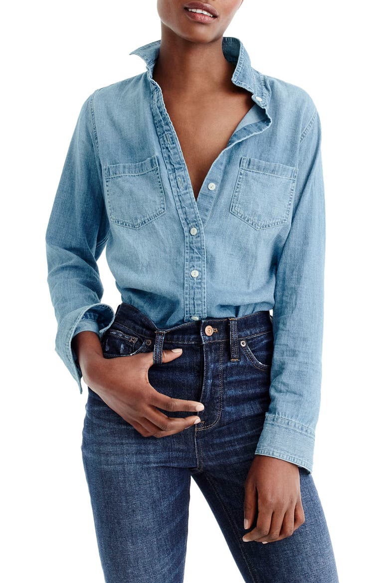 Everyday Chambray Shirt, Main, color, MADERA WASH