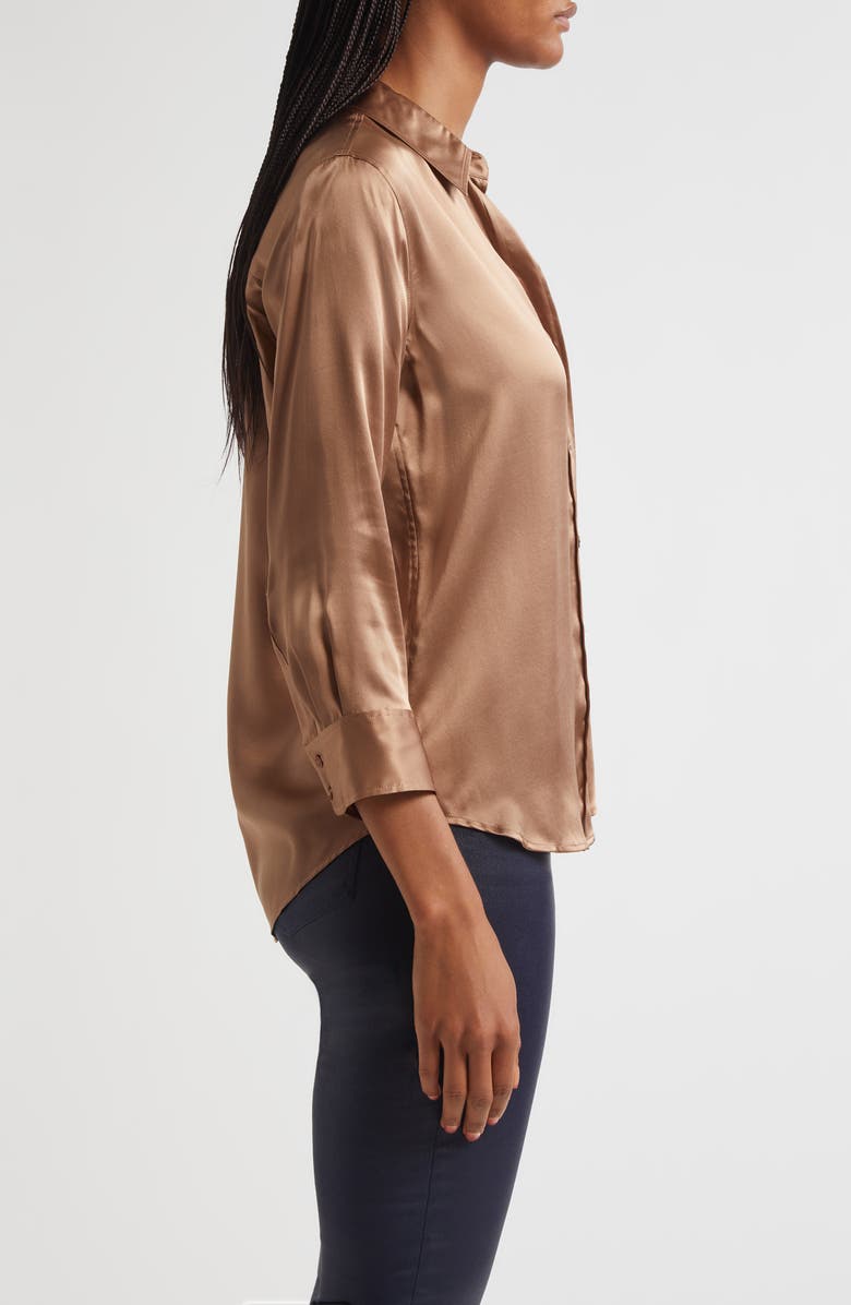 L'AGENCE Dani Silk Charmeuse Blouse, Alternate, color, Cinnamon Swirl