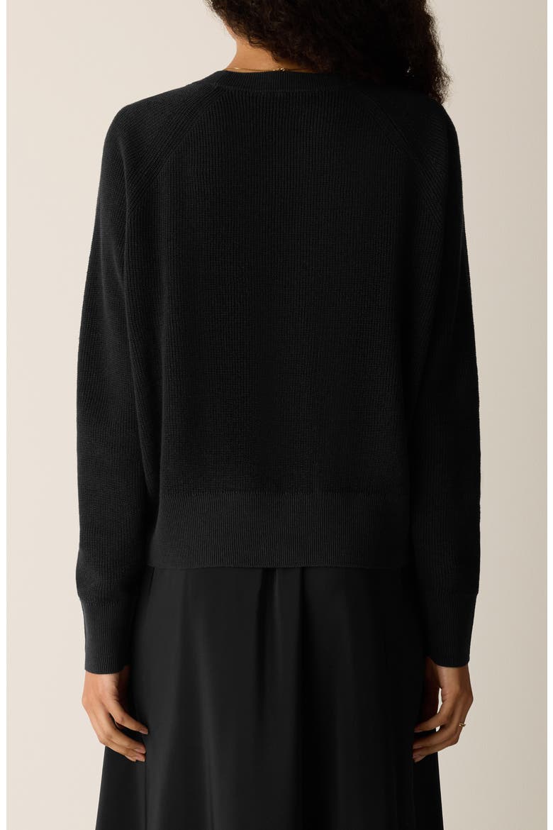 Crewneck Organic Linen & Organic Cotton Sweater, Alternate, color, BLACK