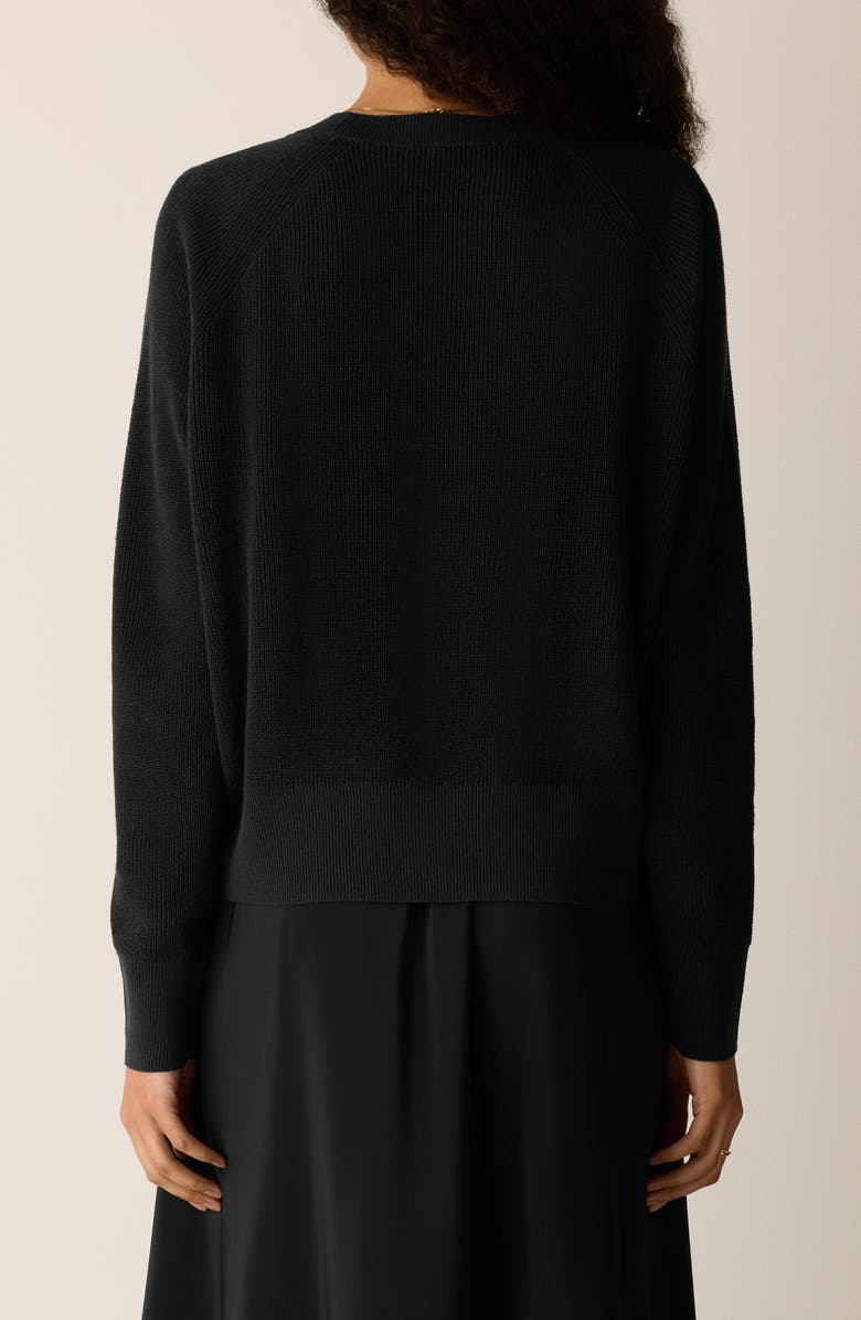 Eileen Fisher Crewneck Organic Linen & Organic Cotton Sweater, Alternate, color, Black