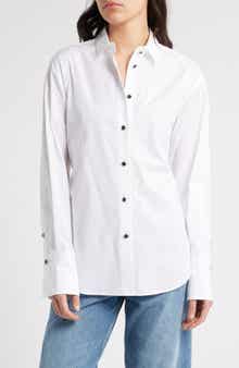 rag & bone Eve Tie-Back Cotton Poplin Button-Up Shirt